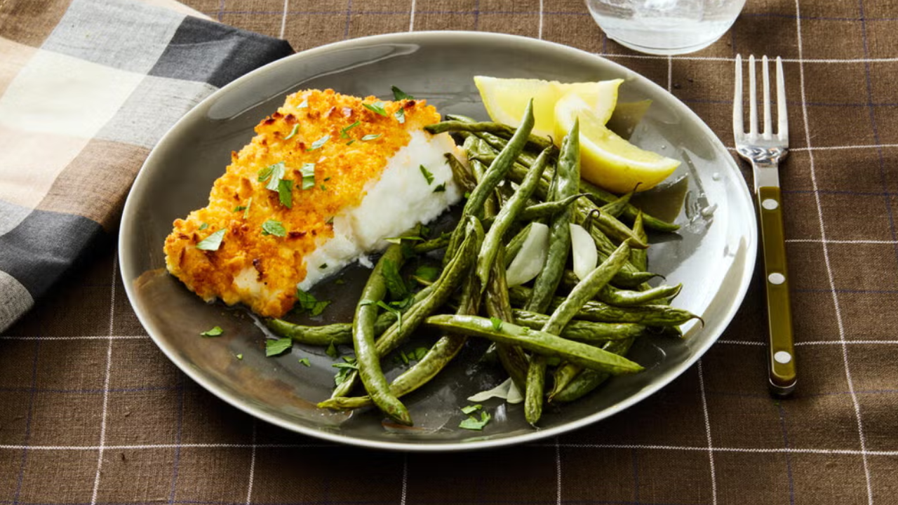 9. Garlic Butter Cod and Green Beans