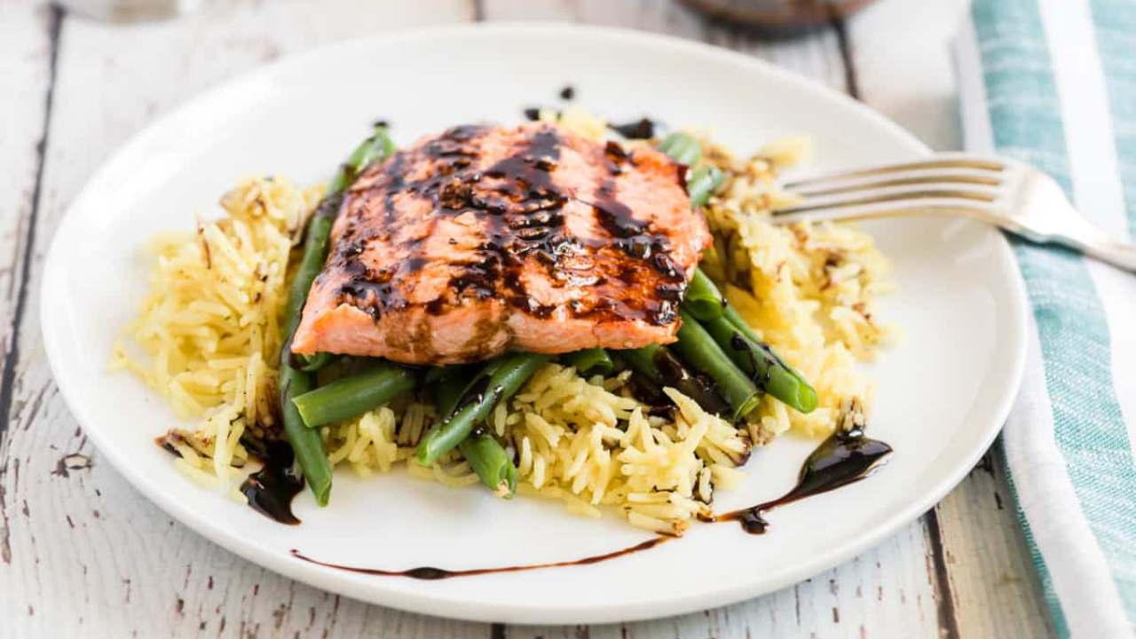 3. Balsamic Glazed Salmon and Broccoli