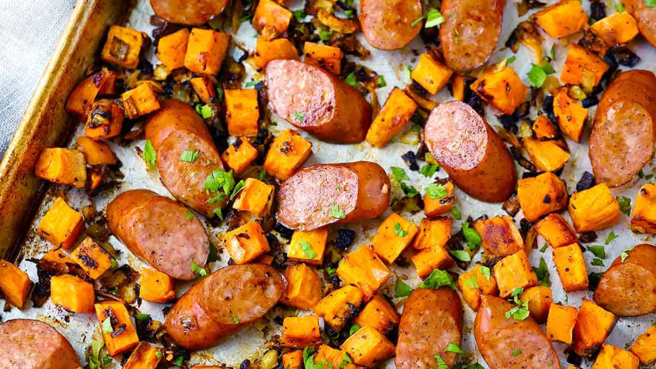 4. Turkey Sausage and Sweet Potato Bake