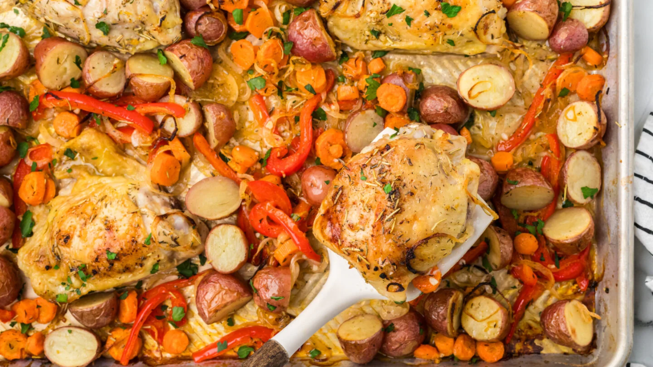 8. One-Pan Herb Roasted Chicken & Vegetables
