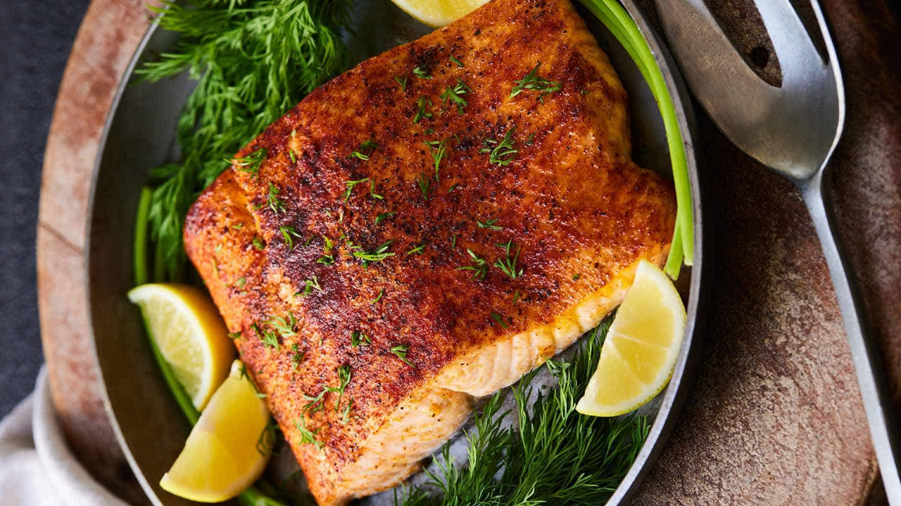 2. Air Fryer Salmon with Lemon Dill