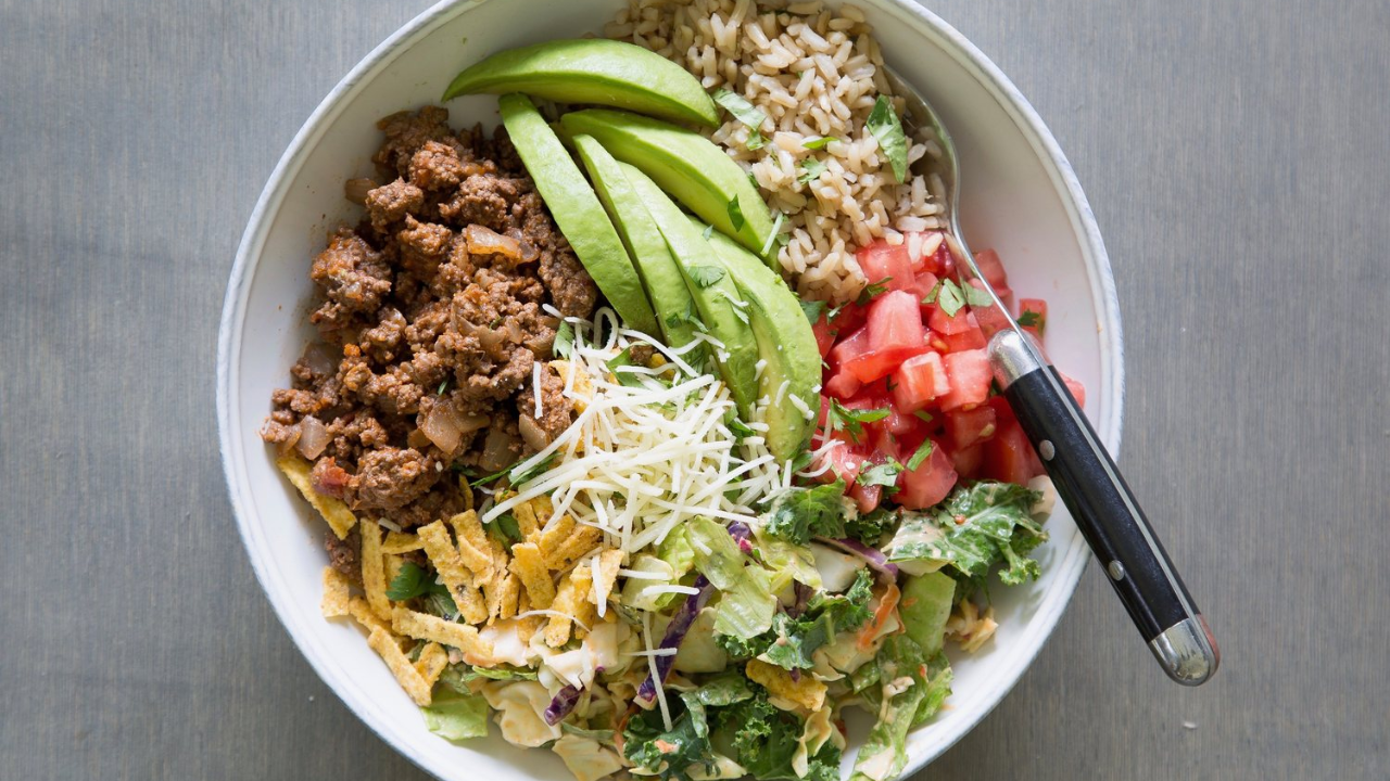 8. Lean Beef Taco Bowl