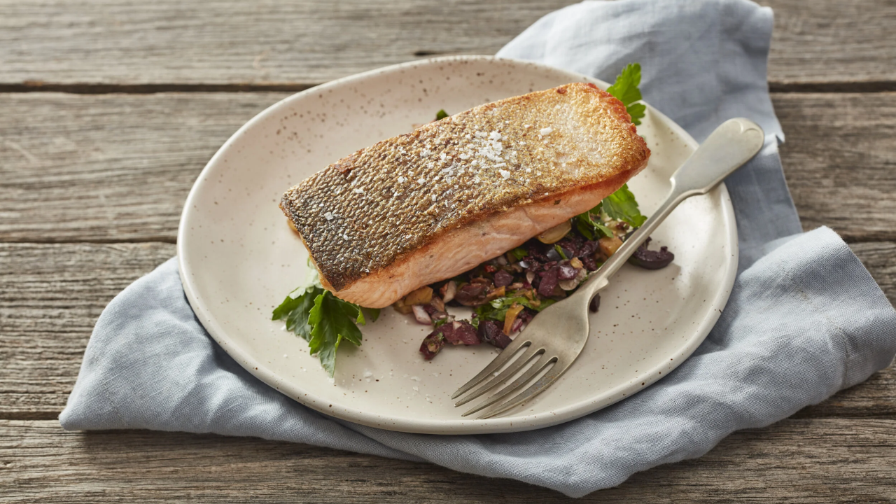 4. Baked Salmon with Olive Tapenade
