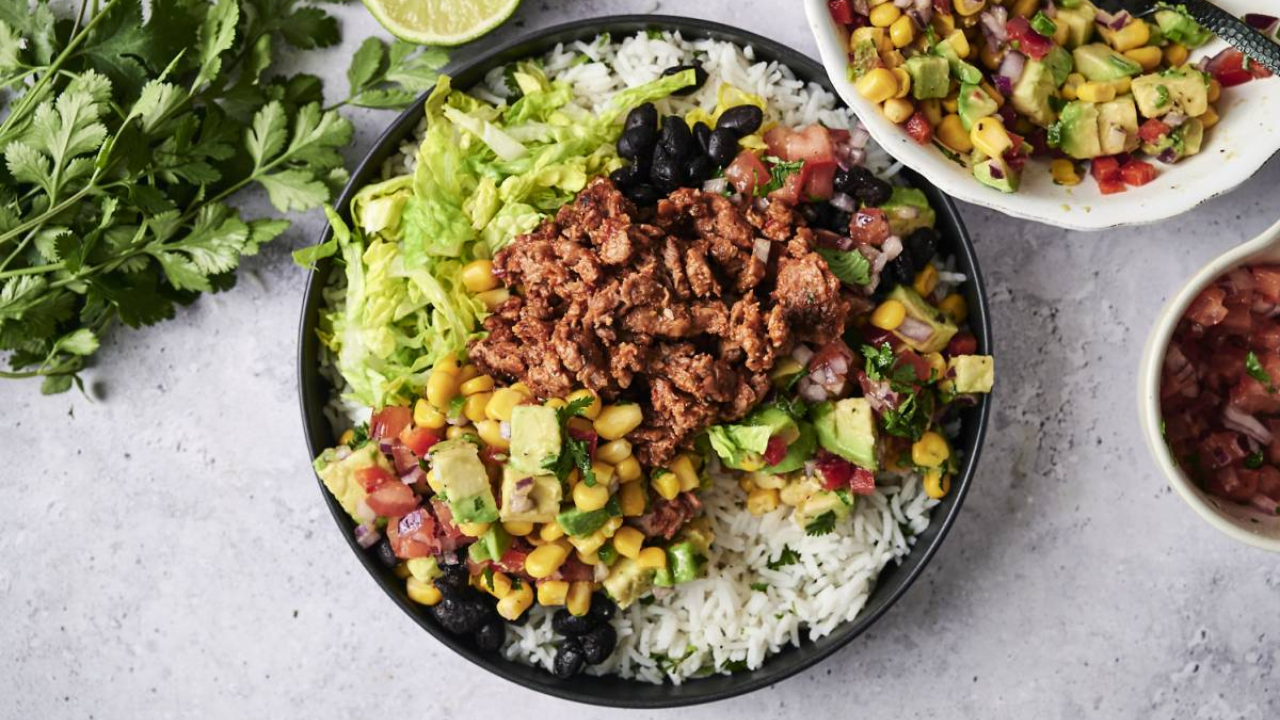 9. Beef and Bean Burrito Bowls