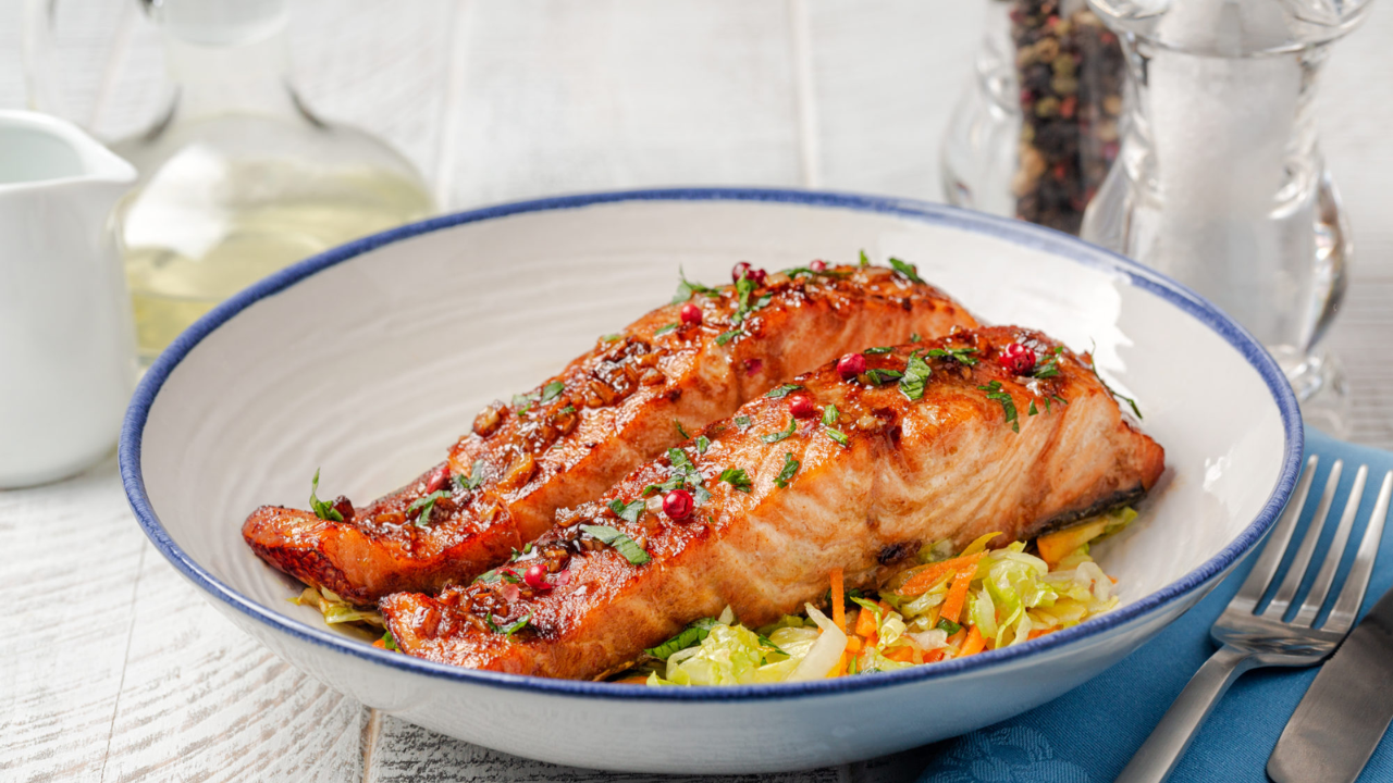 3. Honey Garlic Glazed Salmon