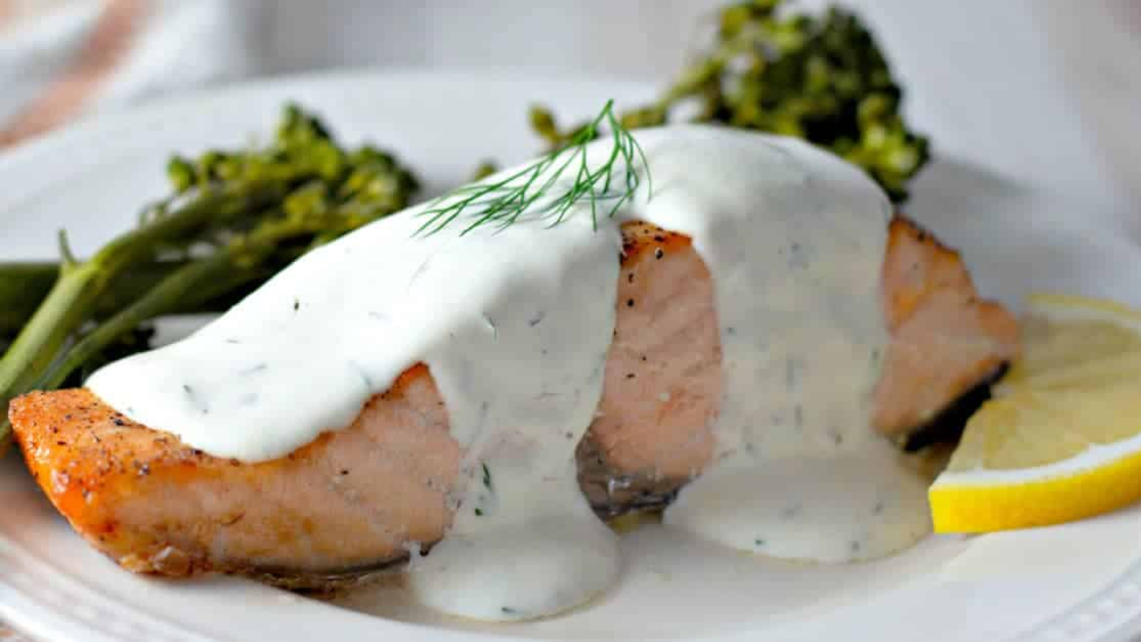 10. Pan-Seared Salmon with Dill Sauce