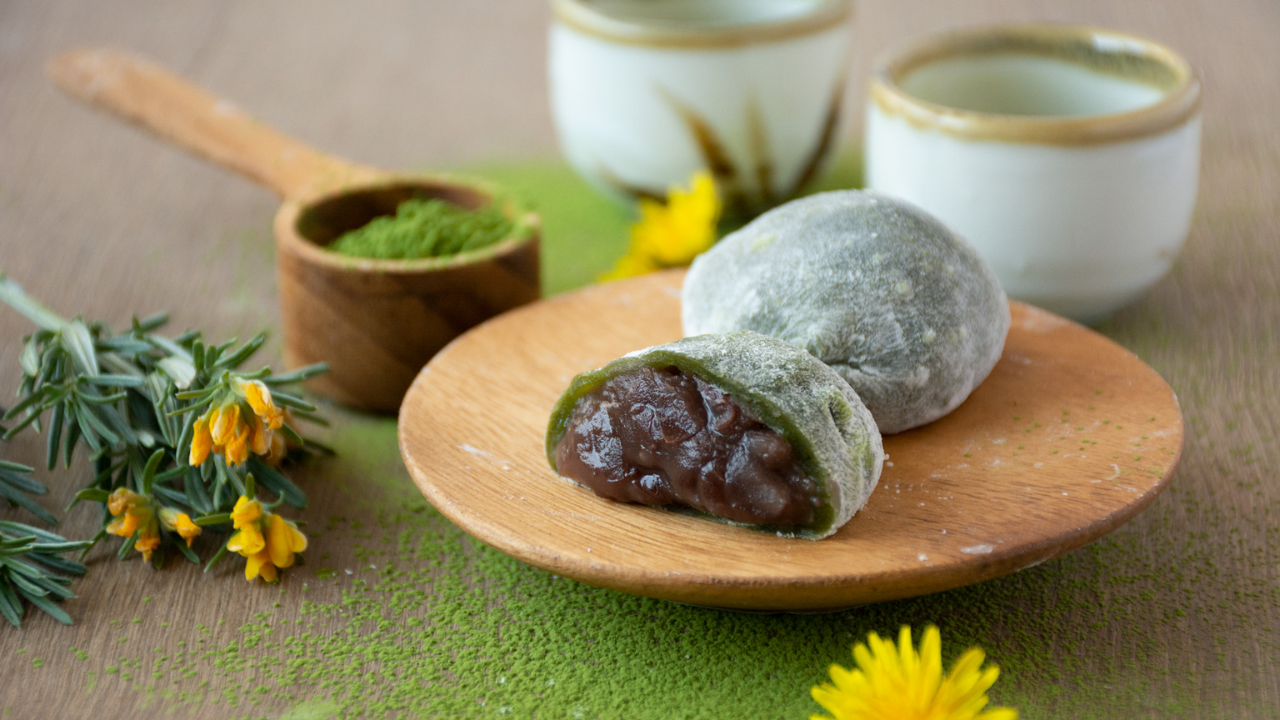 11. Matcha Red Bean Mochi