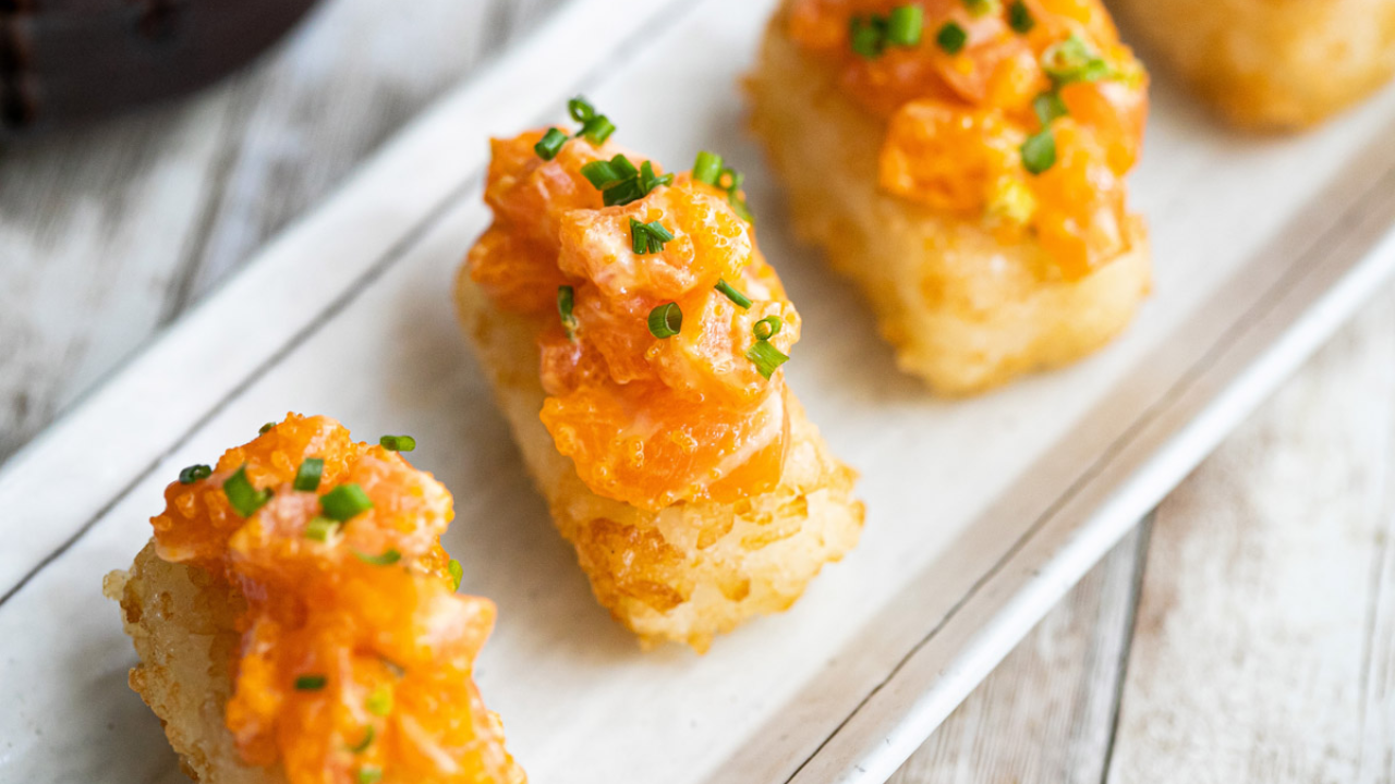 12. Crispy Rice with Spicy Salmon