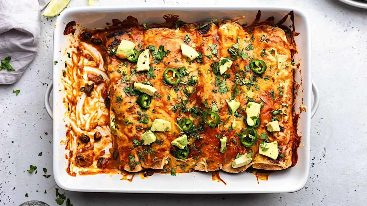 5. Crispy Black Bean Sweet Potato Enchiladas