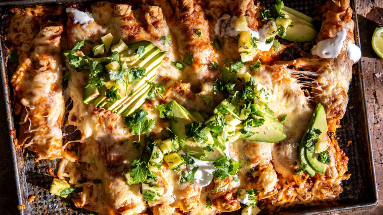 1. Baked Cheesy Cuban Chicken Taquitos