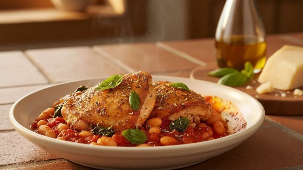 12. Rustic Tomato Basil Chicken Stew