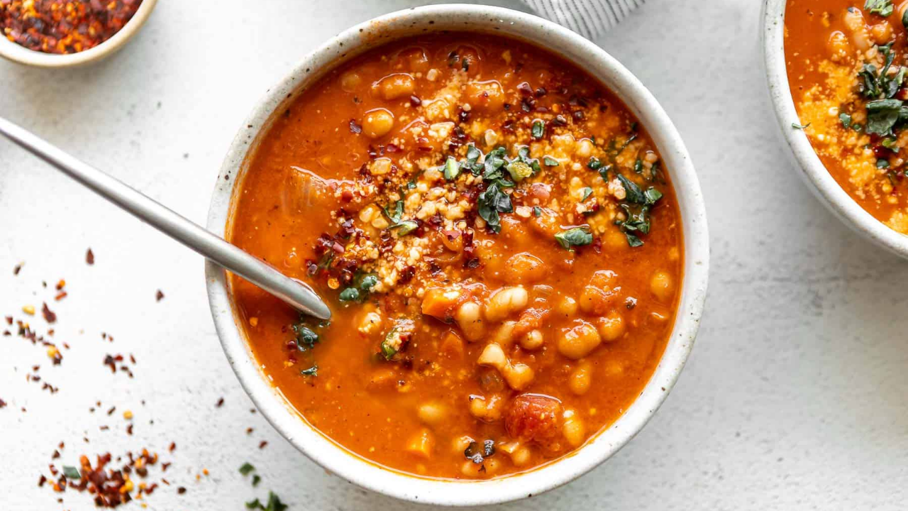 8. Vegetable and White Bean Tomato Soup