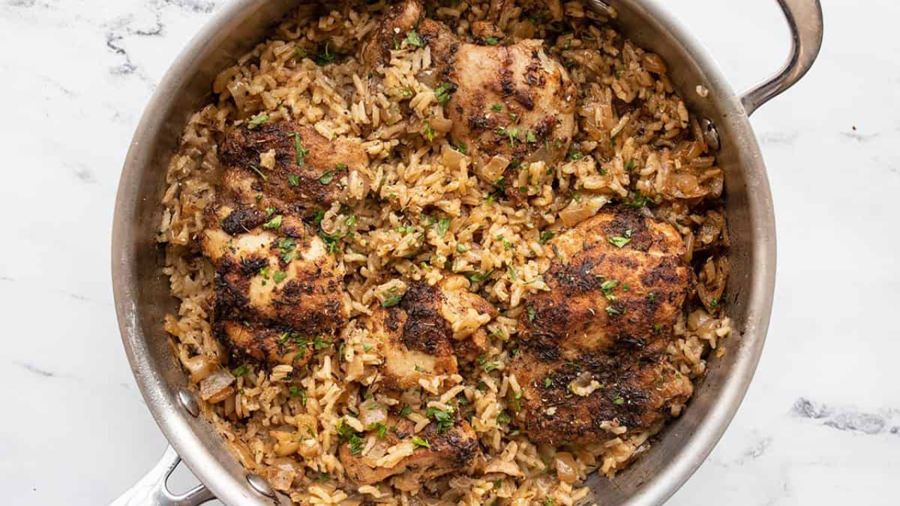 1. Hearty Chicken and Brown Rice Skillet