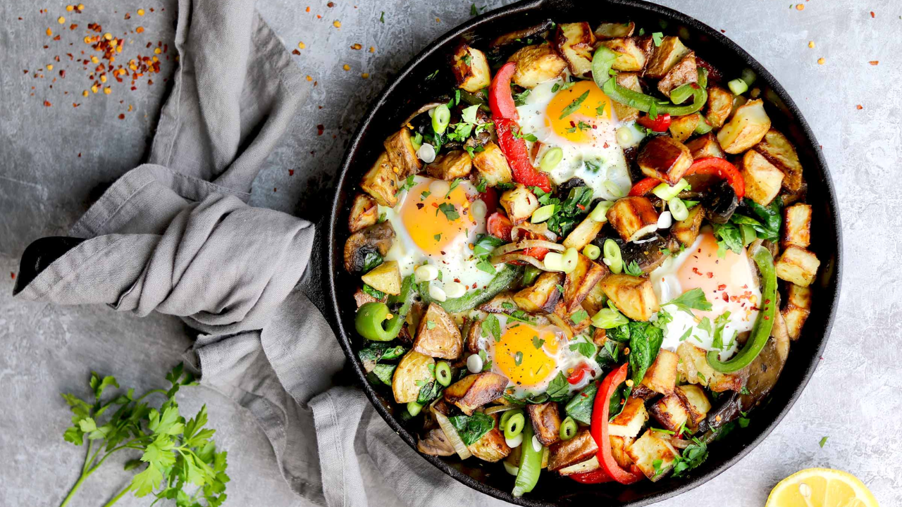4. Rustic Vegetable & Egg Skillet Bake