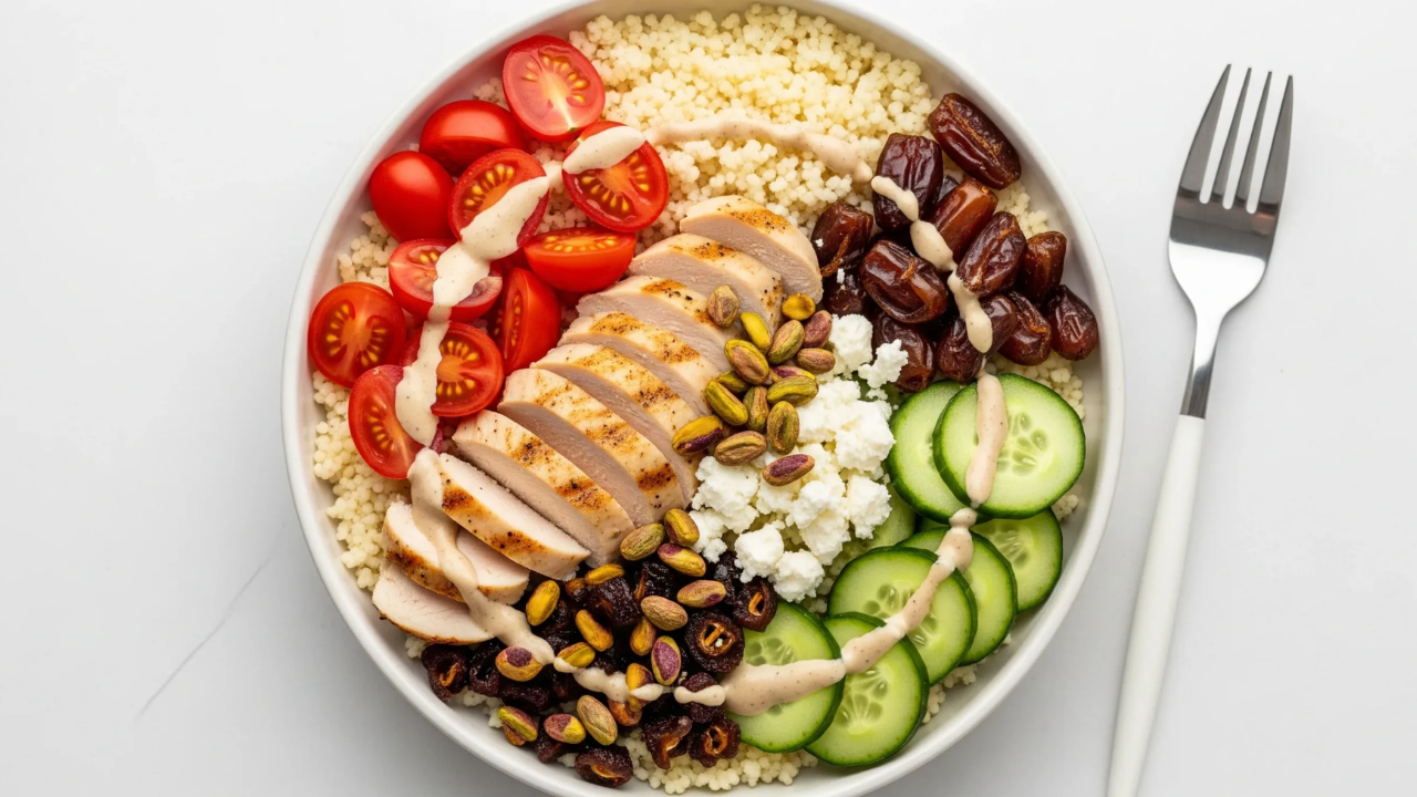 1. Fiery Couscous Chicken Bowl
