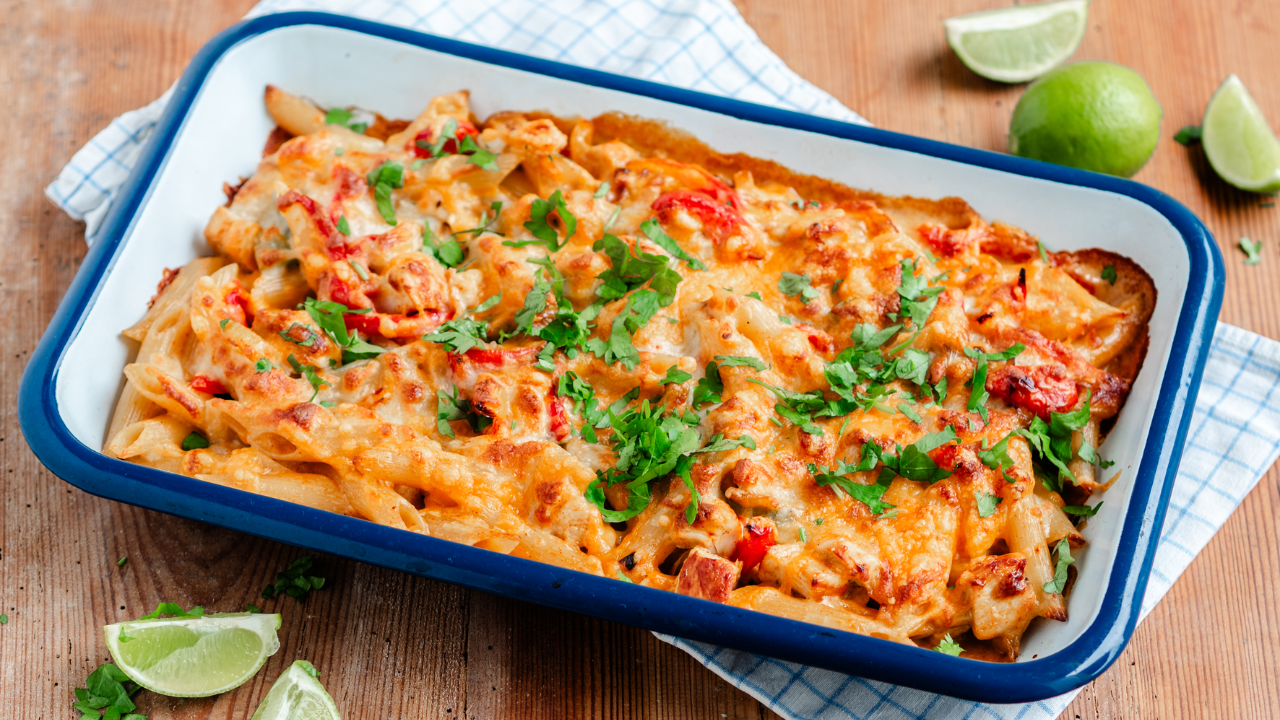 11. Cheesy Fajita Pasta Bake