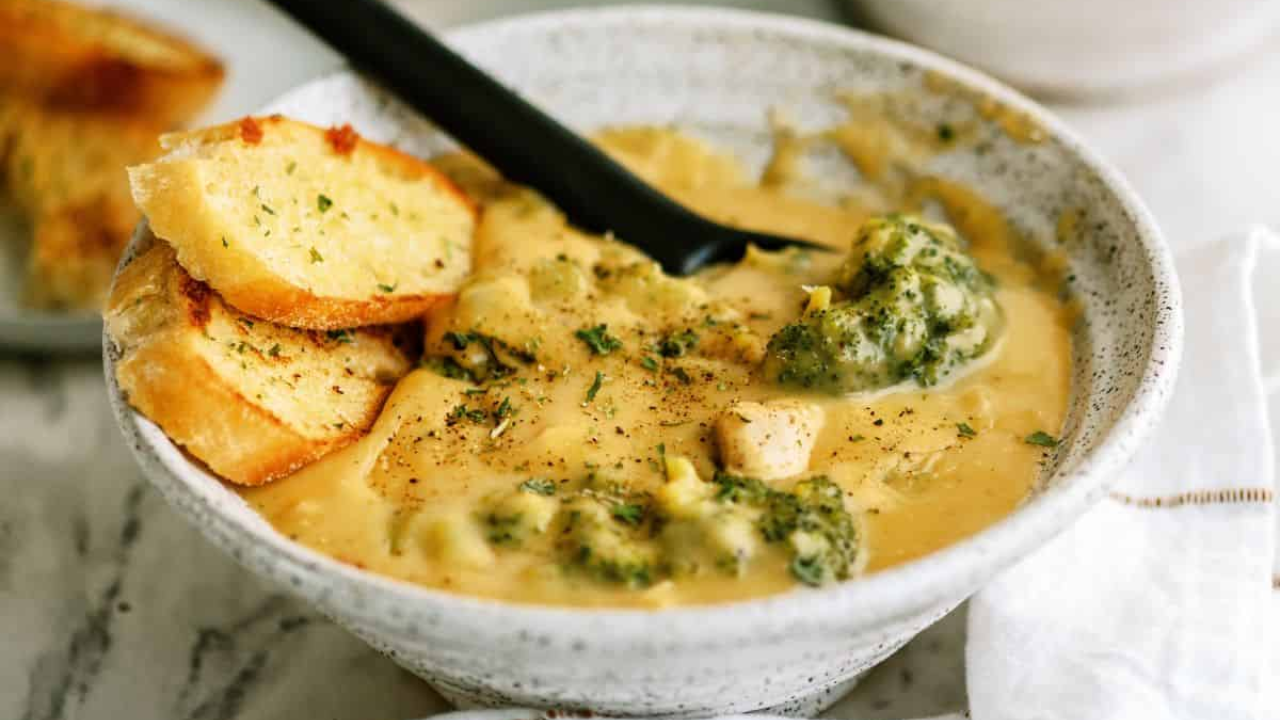 16. Vegan “Cheesy” Broccoli Soup