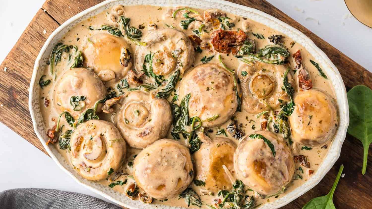 1. Creamy Tuscan Mushroom Pasta