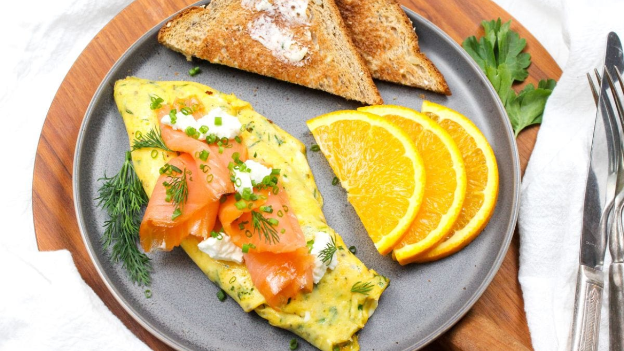 3. Smoked Salmon & Herb Cream Omelette