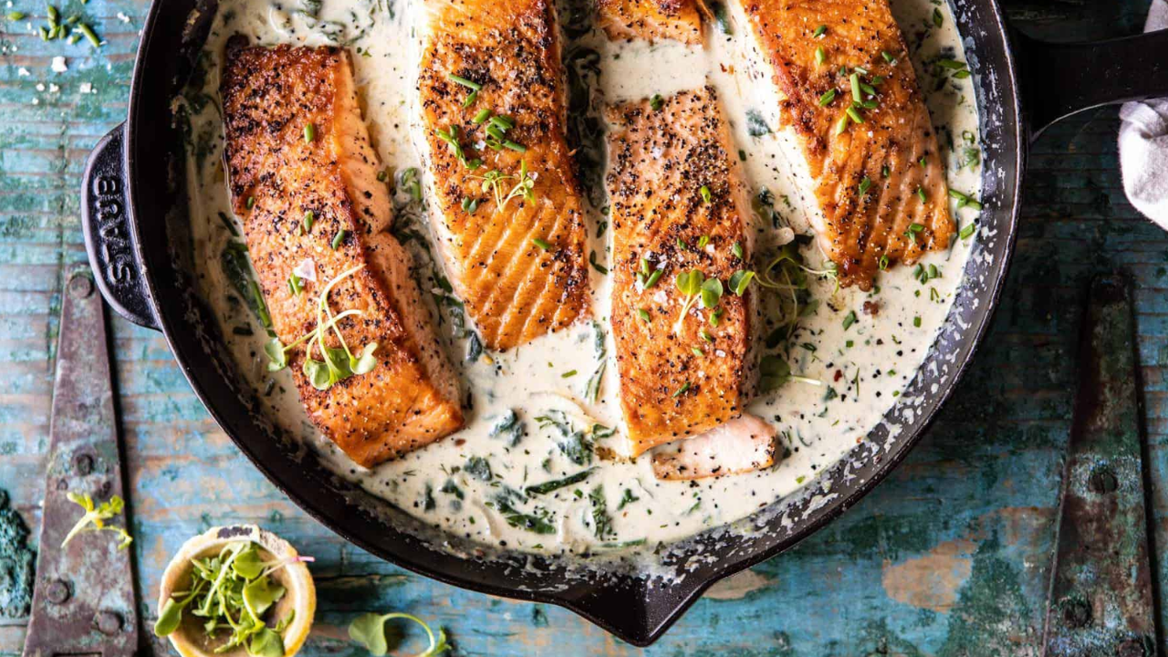12. Creamy Garlic Butter Oven Salmon