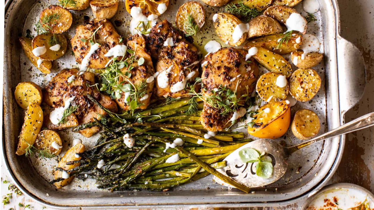 15. Sheet Pan Lemon Rosemary Chicken & Potatoes