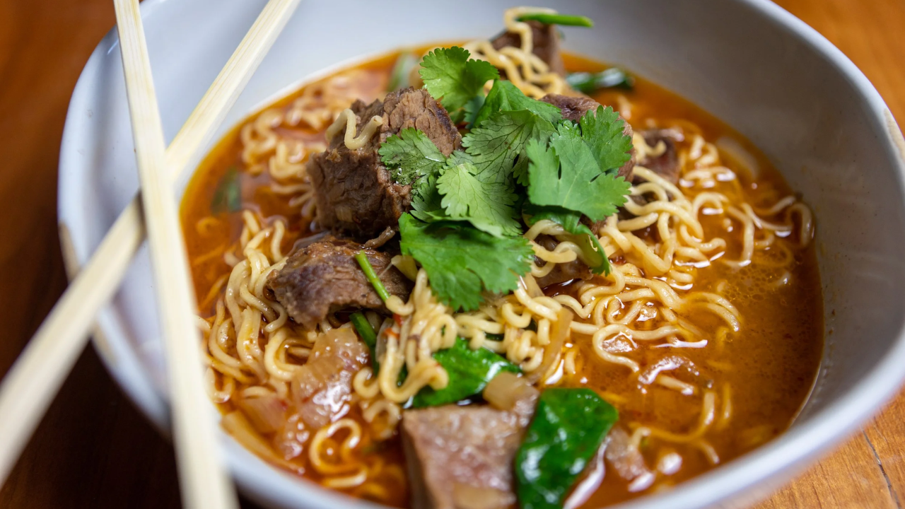 13. Spicy Short Rib Peanut Ramen Bowl