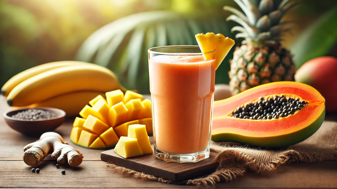 15. Papaya Pineapple Digestive Smoothie