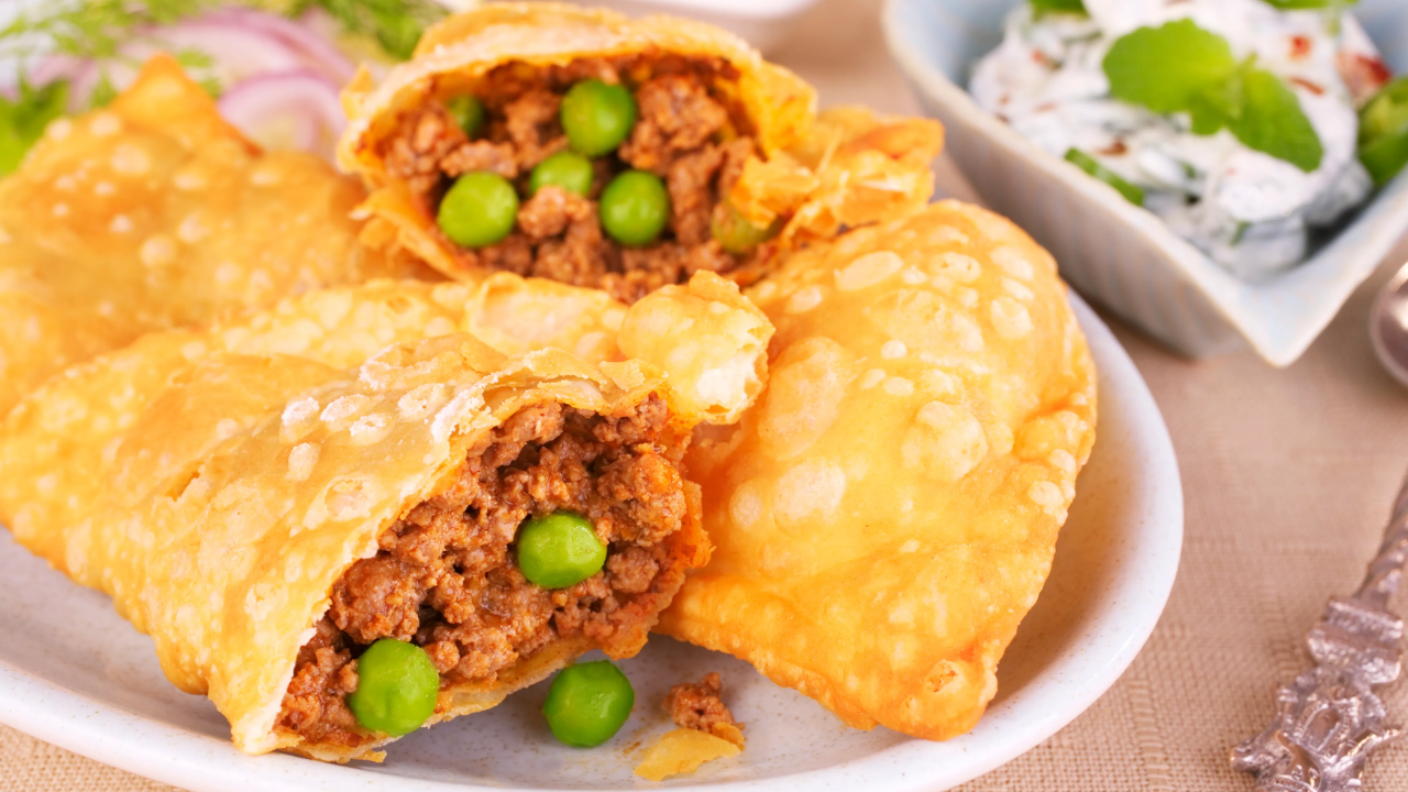 10. Juicy Keema Samosas
