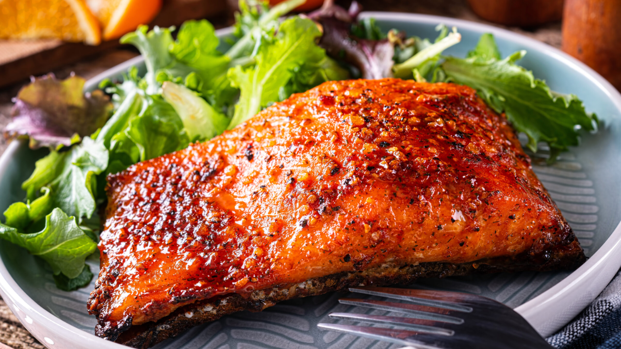 16. Maple Soy Glazed Salmon