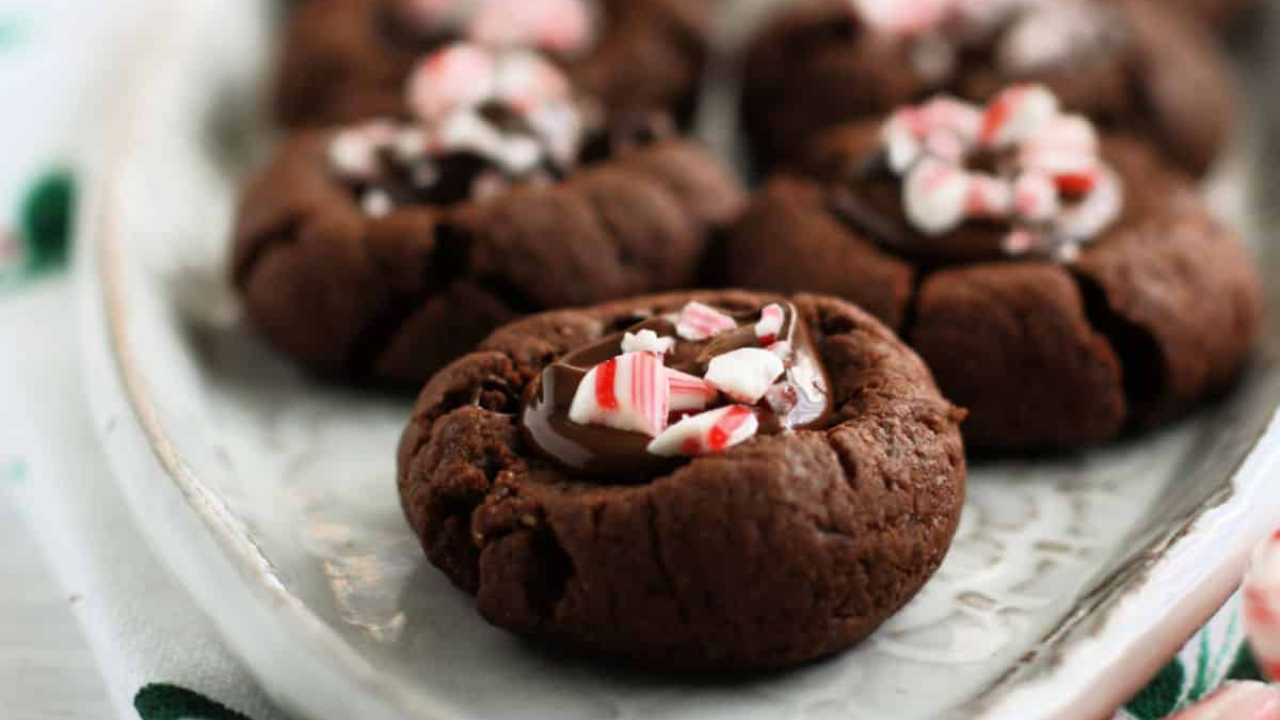 3. Chocolate Peppermint Thumbprint Cookies
