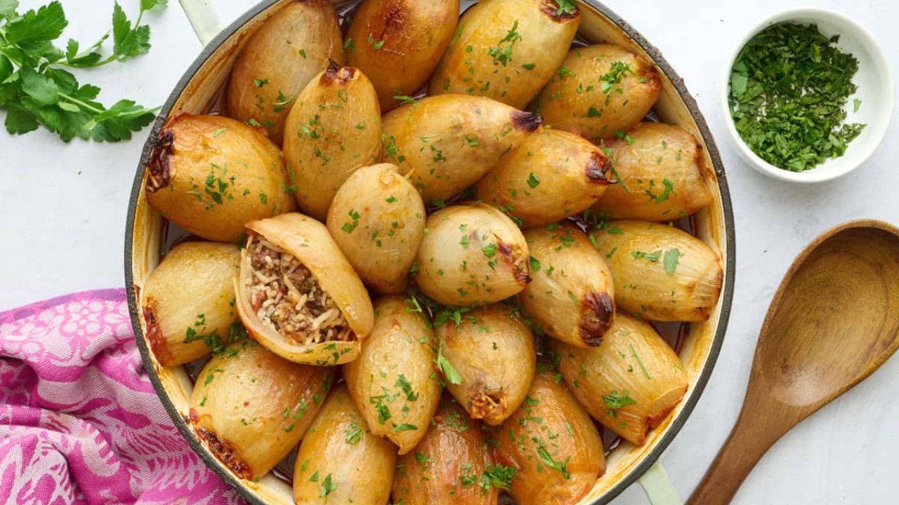 1. Stuffed Onions with Ground Beef and Rice
