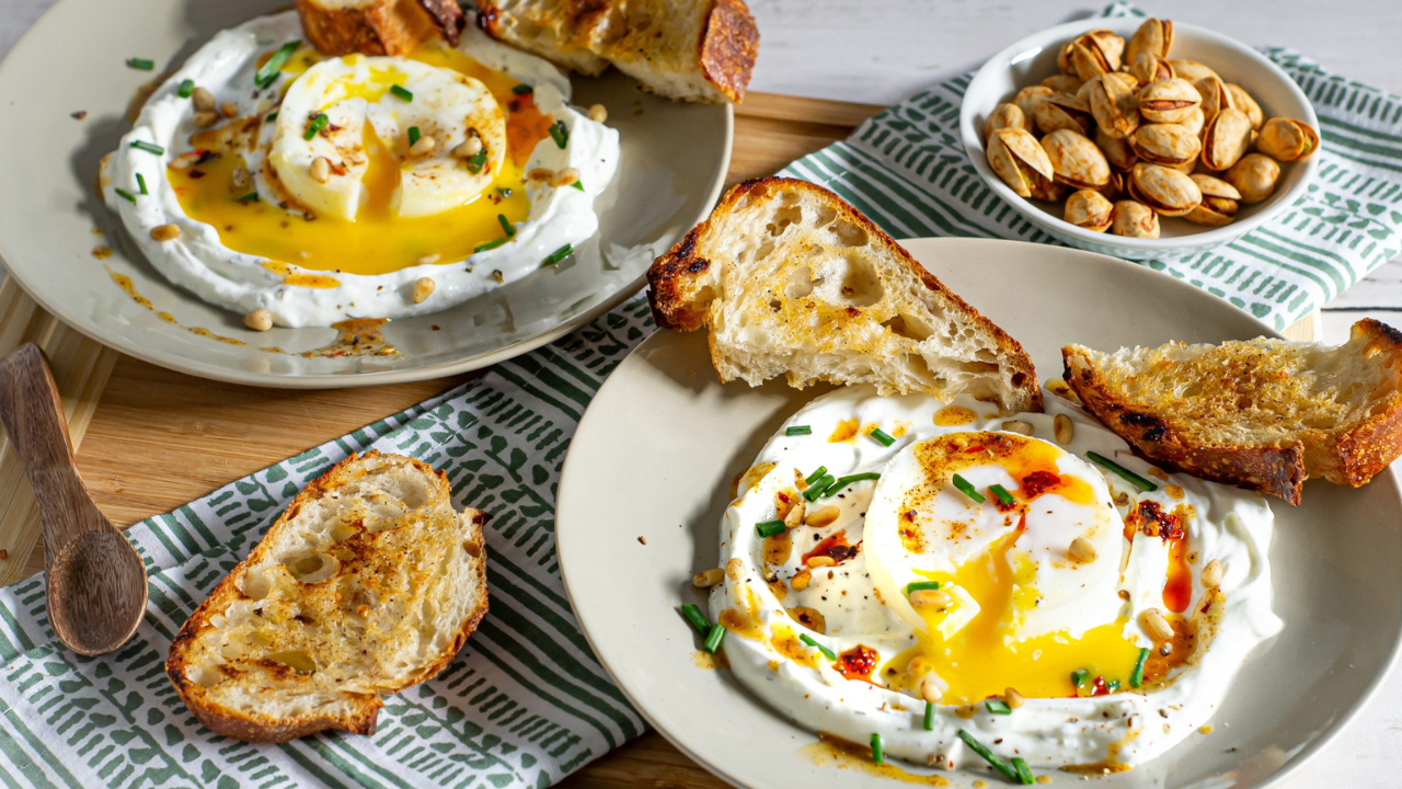 14. Turkish Eggs (Cilbir)
