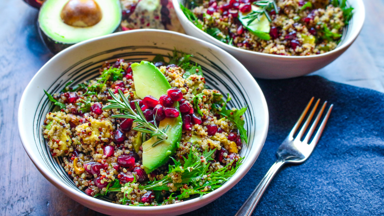 6. Pomegranate Avocado Quinoa Salad