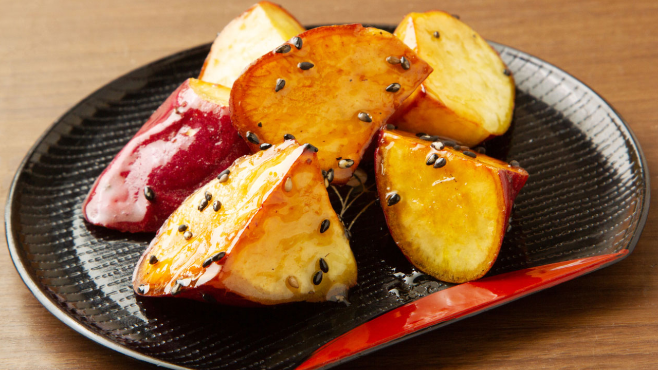 1. Sesame Soy-Glazed Japanese Sweet Potatoes